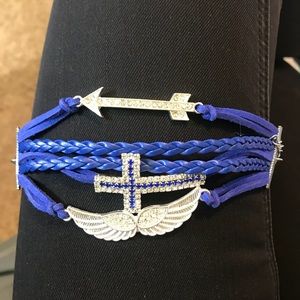 Blue multi-stand bracelet